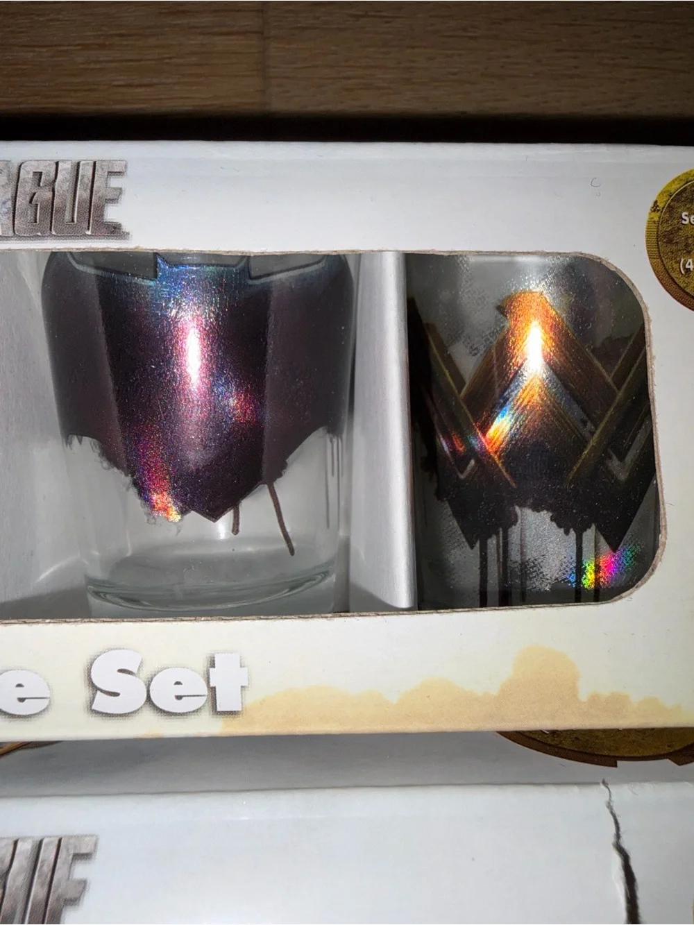 2 Sets Of 4 Justice League DC Glassware Shot Glasses Batman Superman Flash New